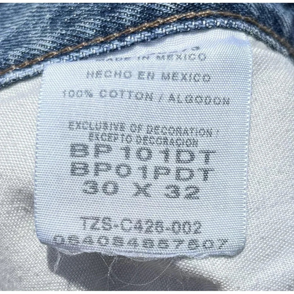 Bailey's PT. Jeans Mens 30x32 Blue Light Wash Regular Fit Straight Cotton Denim